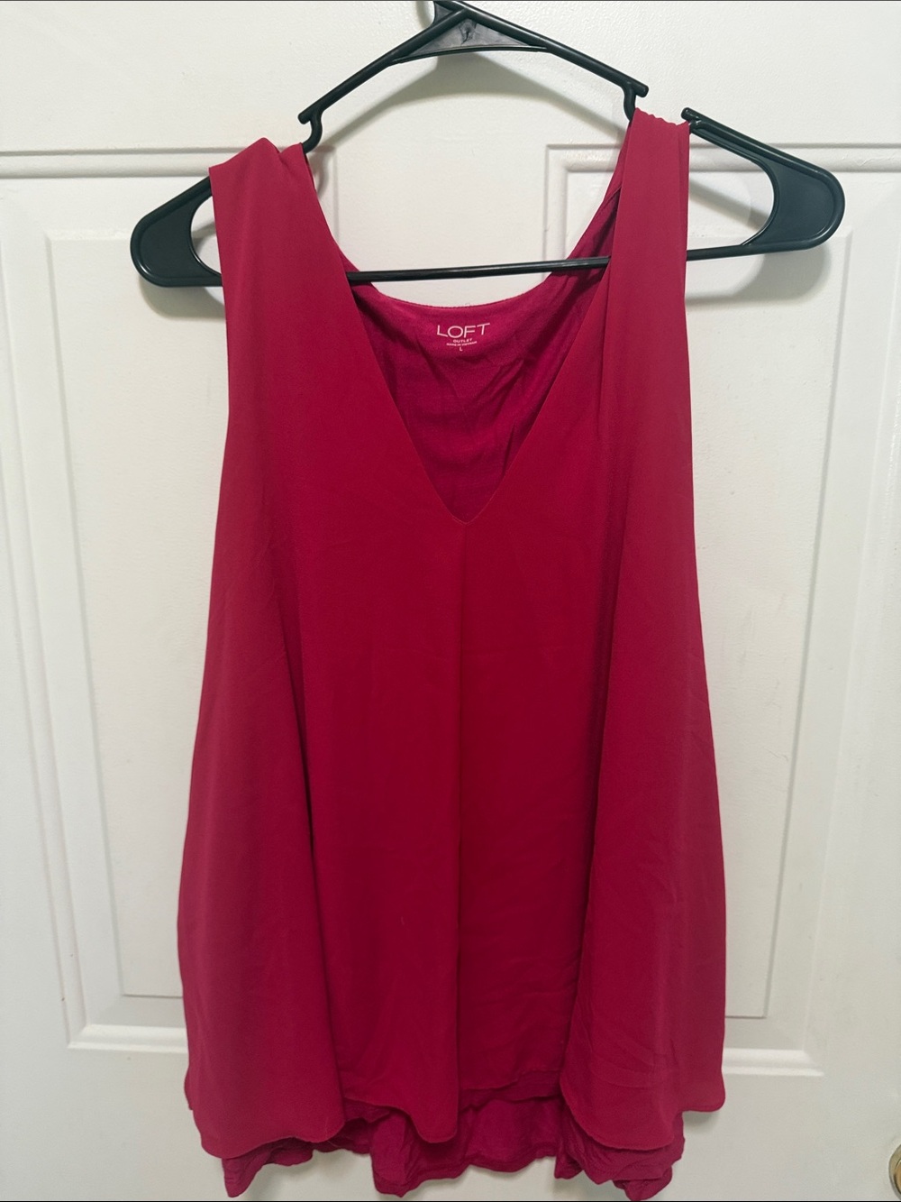 LOFT Deep Raspberry V-Neck Sleeveless Tank